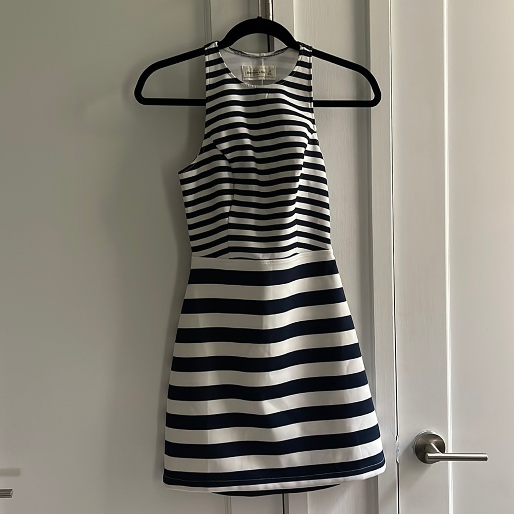 Abercrombie & Fitch multi striped dress - size XS - navy and white